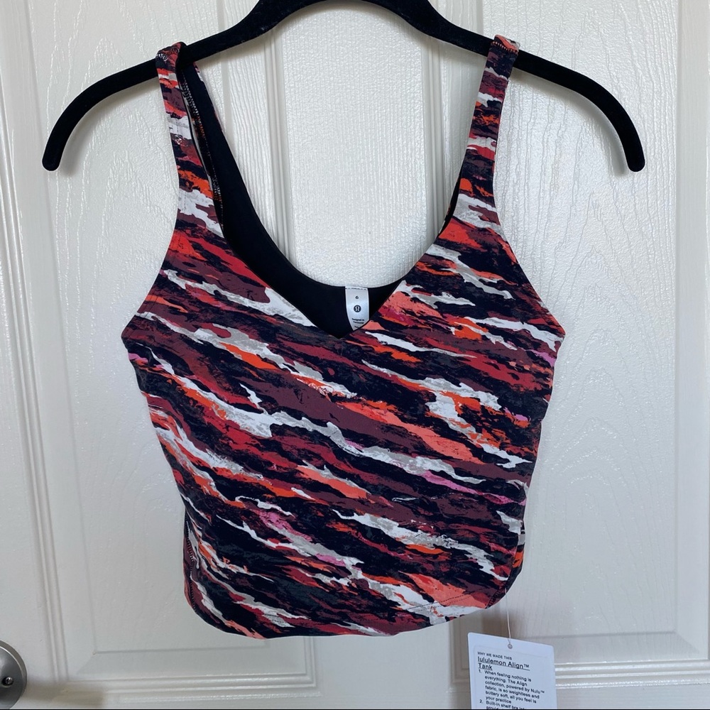 Lululemon Lunar New Year Align Tank Top Tiger Tide Smoky Red Multi BNWT Size 6
